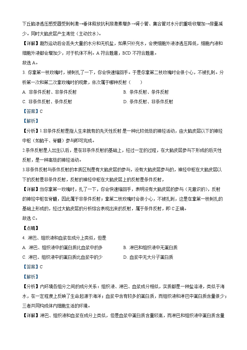 四川省泸县第四中学2023-2024学年高二生物上学期10月月考试题(Word版附解析)02