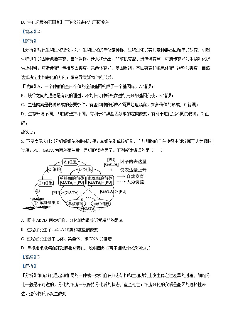 浙江省新陣地教育聯(lián)盟2024屆高三生物上學(xué)期第二次聯(lián)考試題（Word版附解析）第3頁