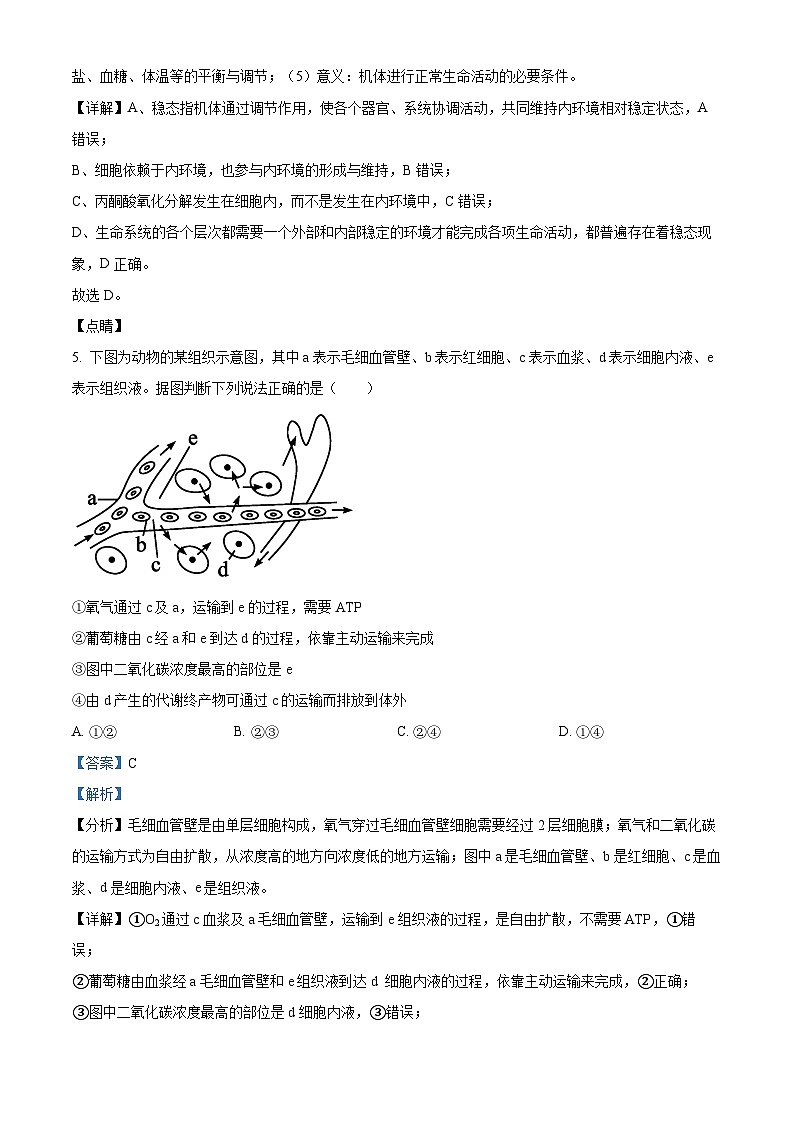 重庆市万州二中学教育集团2023-2024学年高二生物上学期10月月考试题(Word版附解析)03