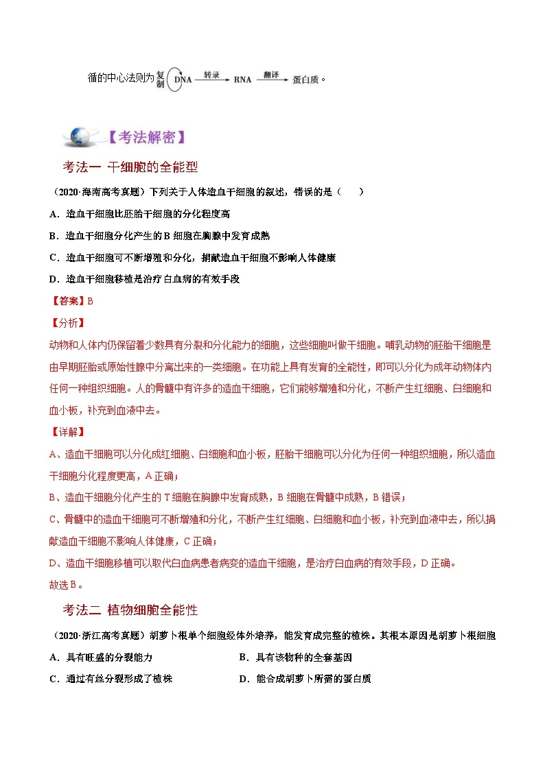 新高考生物二轮复习讲义09 细胞的分化、衰老、凋亡及癌变（含解析）02