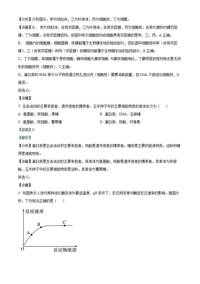 【期中真题】天津市部分区2021-2022学年高三上学期期中练习生物试题(解析版)第2页