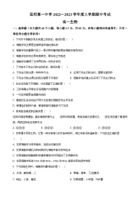 【期中真题】云南省昆明市一中2022-2023学年高一上学期期中生物试题.zip