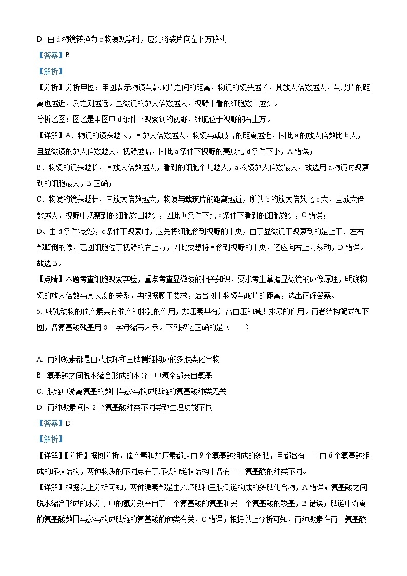 【期中真题】安徽省安庆市一中2022-2023学年高一上学期期中考试生物试题.zip03