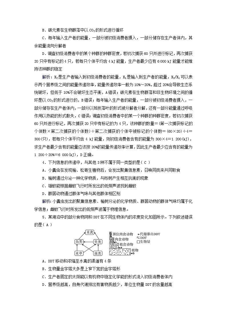 新教材适用2023_2024学年高中生物第3章生态系统及其稳定性重点突破练新人教版选择性必修2第2页