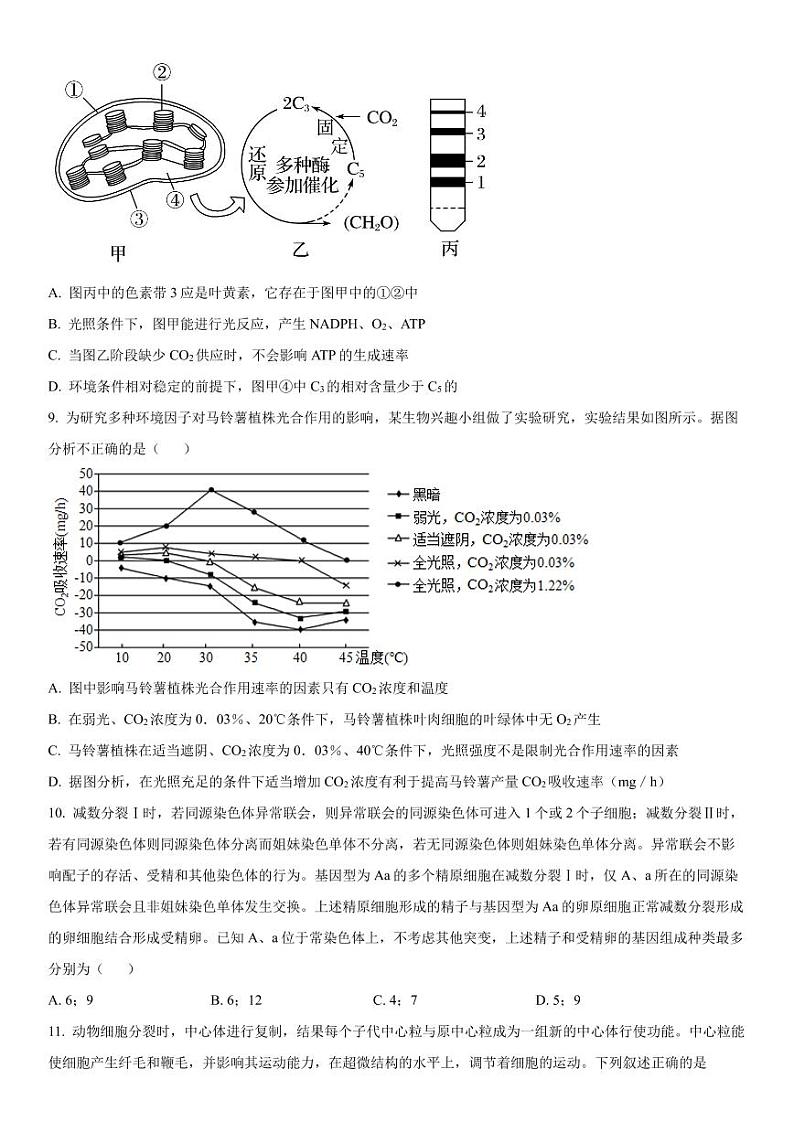 2023-2024学年山东菏泽山大附中高三第一次阶段性考试 生物试题(含答案)第3页