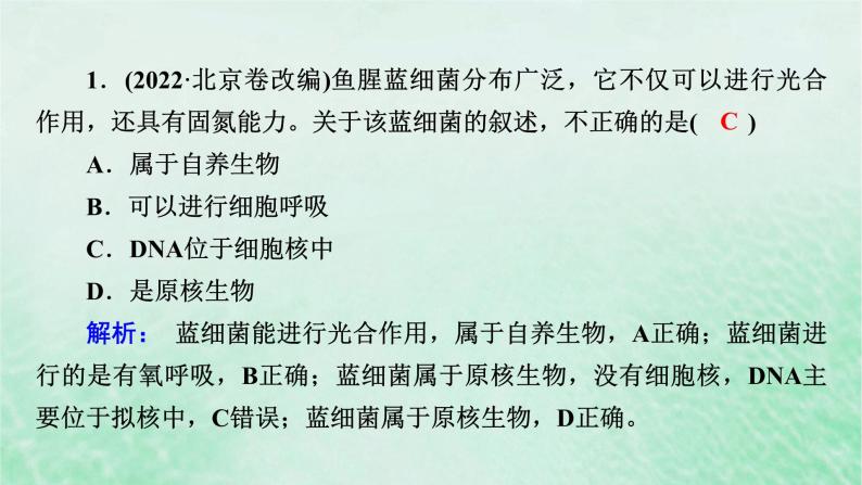 新教材适用2023_2024学年高中生物第1章走近细胞本章整合课件新人教版必修106