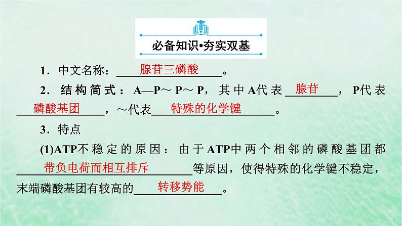 新教材适用2023_2024学年高中生物第5章细胞的能量供应和利用第2节细胞的能量“货币”ATP课件新人教版必修1第6页