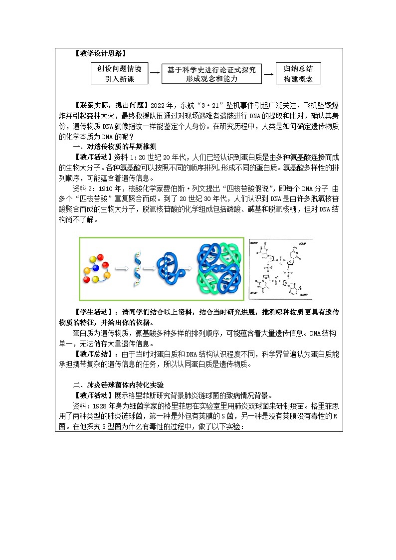 3.1DNA是主要的遗传物质教学设计 高中生物人教版必修二02