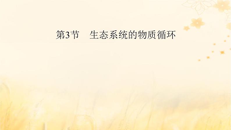 新教材适用2023_2024学年高中生物第3章生态系统及其稳定性第3节生态系统的物质循环课件新人教版选择性必修202