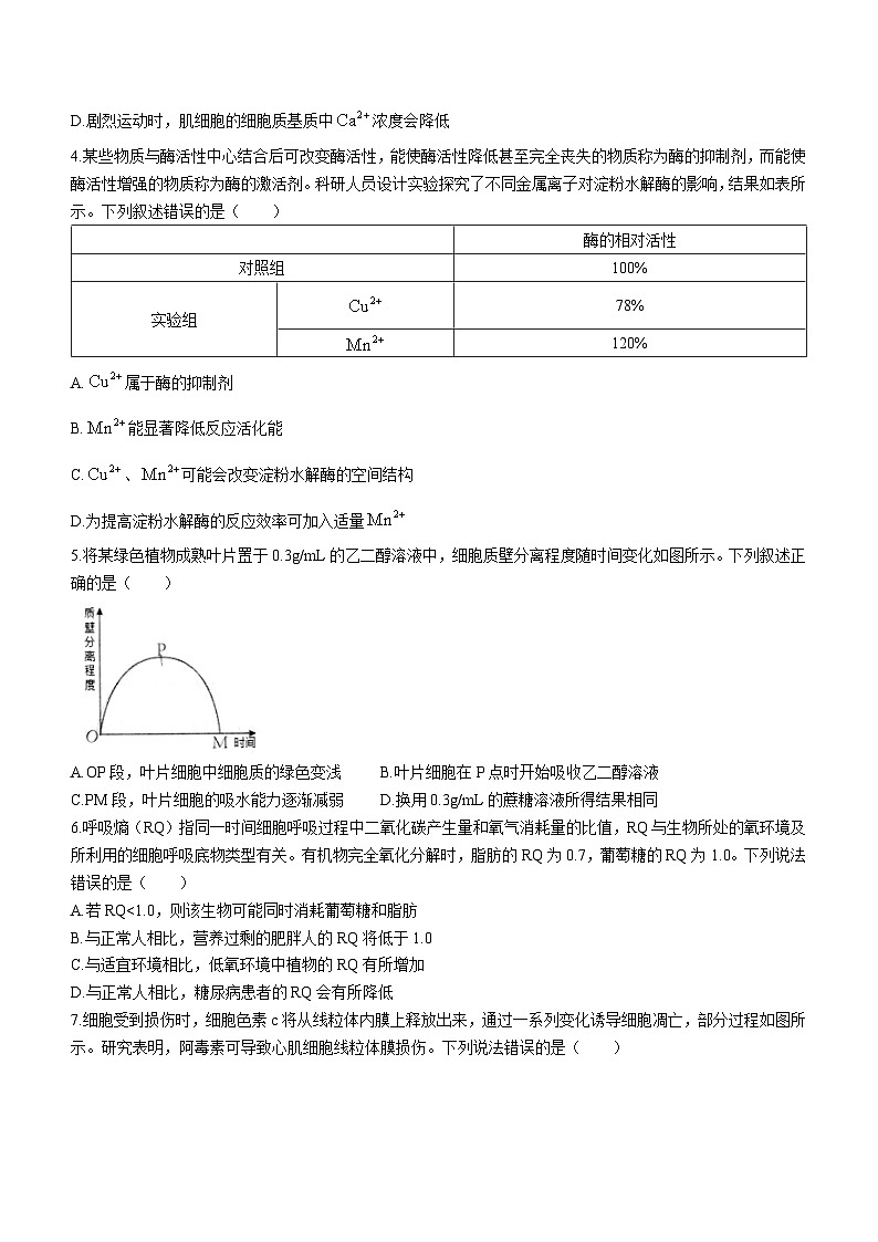 山东省2023-2024学年高三上学期适应性联考(一)生物试题第2页