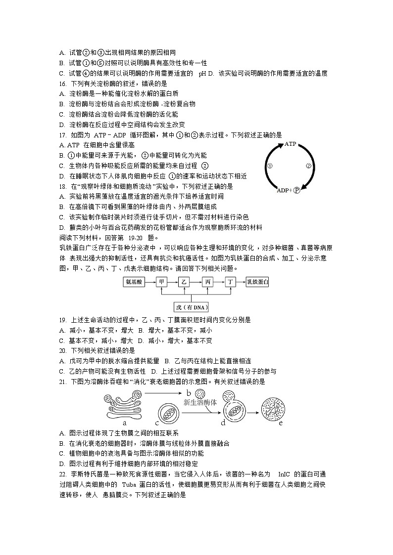 浙江省温州市环大罗山联盟2023-2024学年高一上学期期中联考生物试卷第3页