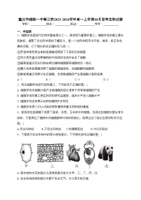 重庆市铜梁一中等三校2023-2024学年高一上学期10月联考生物试卷(含答案)