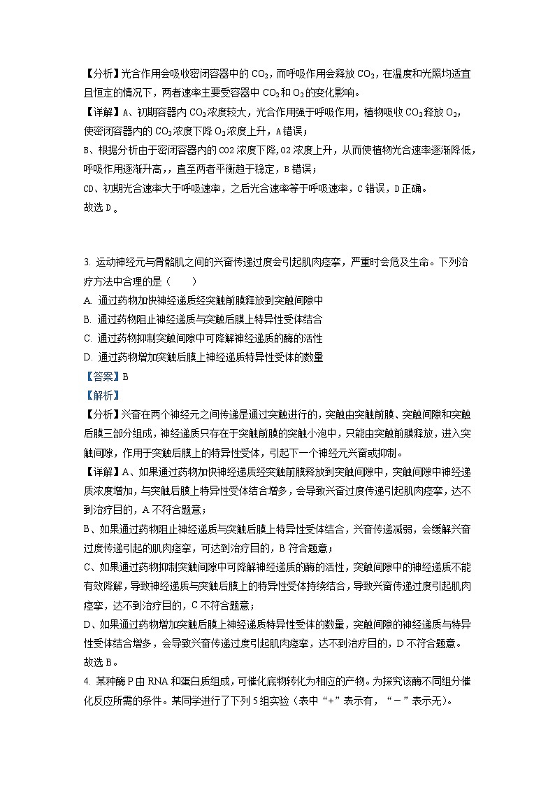 2022全国统一高考生物试卷(全国乙卷)(解析版)第2页