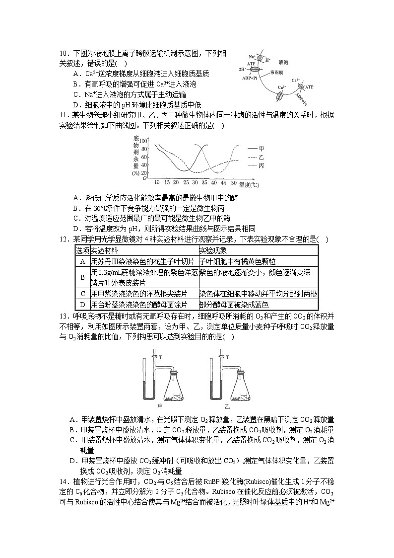 广东省实验中学2023-2024学年高三上学期第一次阶段考试生物(Word版附答案)03