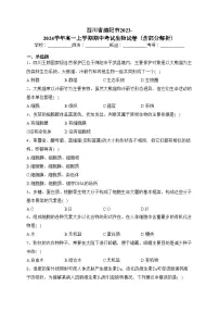 四川省绵阳市2023-2024学年高一上学期期中考试生物试卷（含部分解析）