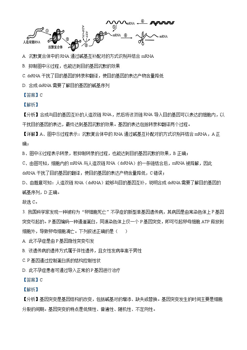 湖北省云学名校联盟2023-2024学年高二上学期期中联考生物试题含解析第2页