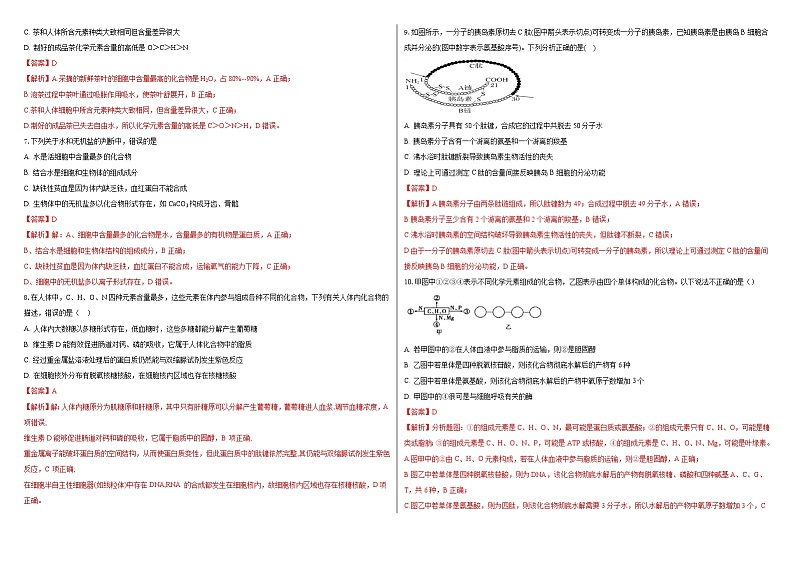 新疆石河子第一中学2023-2024学年高一上学期11月月考生物试题第2页