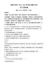 重庆市西南大学附属中学2023-2024学年高二上期期中生物试题（Word版附解析）
