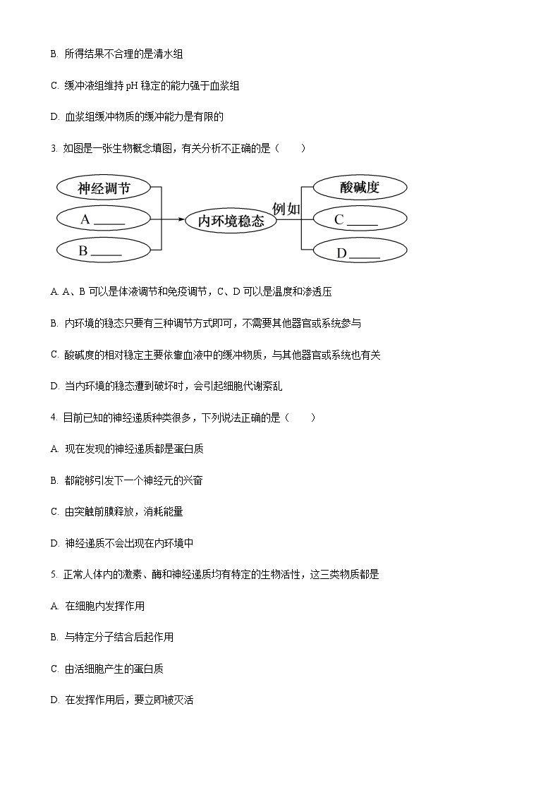 2023-2024学年天津市河西区实验中学高二上学期期中生物试题含答案02