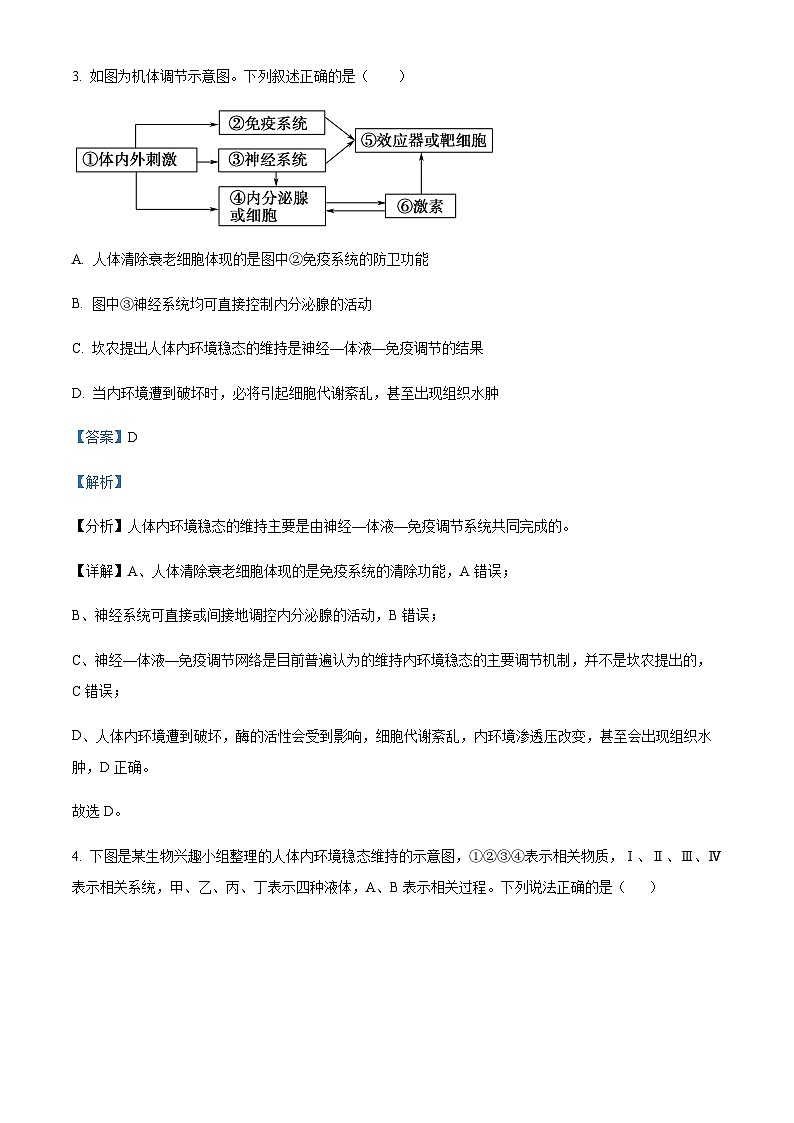 四川省成都外国语学校2023-2024学年高二11月期中生物试题 Word版含解析第3页