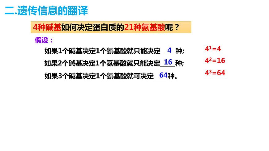 人教版高中生物必修二4.1基因指導(dǎo)蛋白質(zhì)的合成（第二課時(shí)）課件第3頁(yè)