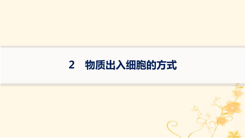 适用于新高考新教材2024版高考生物二轮复习知识对点小题练2物质出入细胞的方式课件01