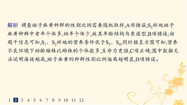 适用于新高考新教材2024版高考生物二轮复习专题突破练7生物与环境课件06