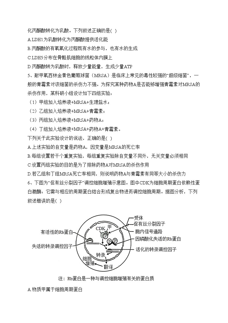 山东省烟台市莱州市一中2022-2023学年高三5月阶段检测生物试卷(含答案)第2页