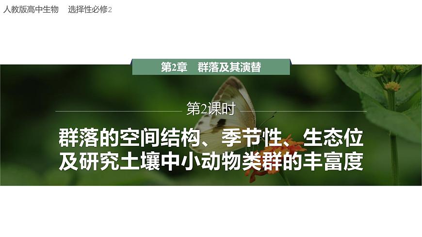 2.1.2 群落的空間結(jié)構(gòu)、季節(jié)性、生態(tài)位及研究土壤中小動(dòng)物類(lèi)群的豐富度-2023-2024學(xué)年高二生物人教版選擇性必修2課件第1頁(yè)