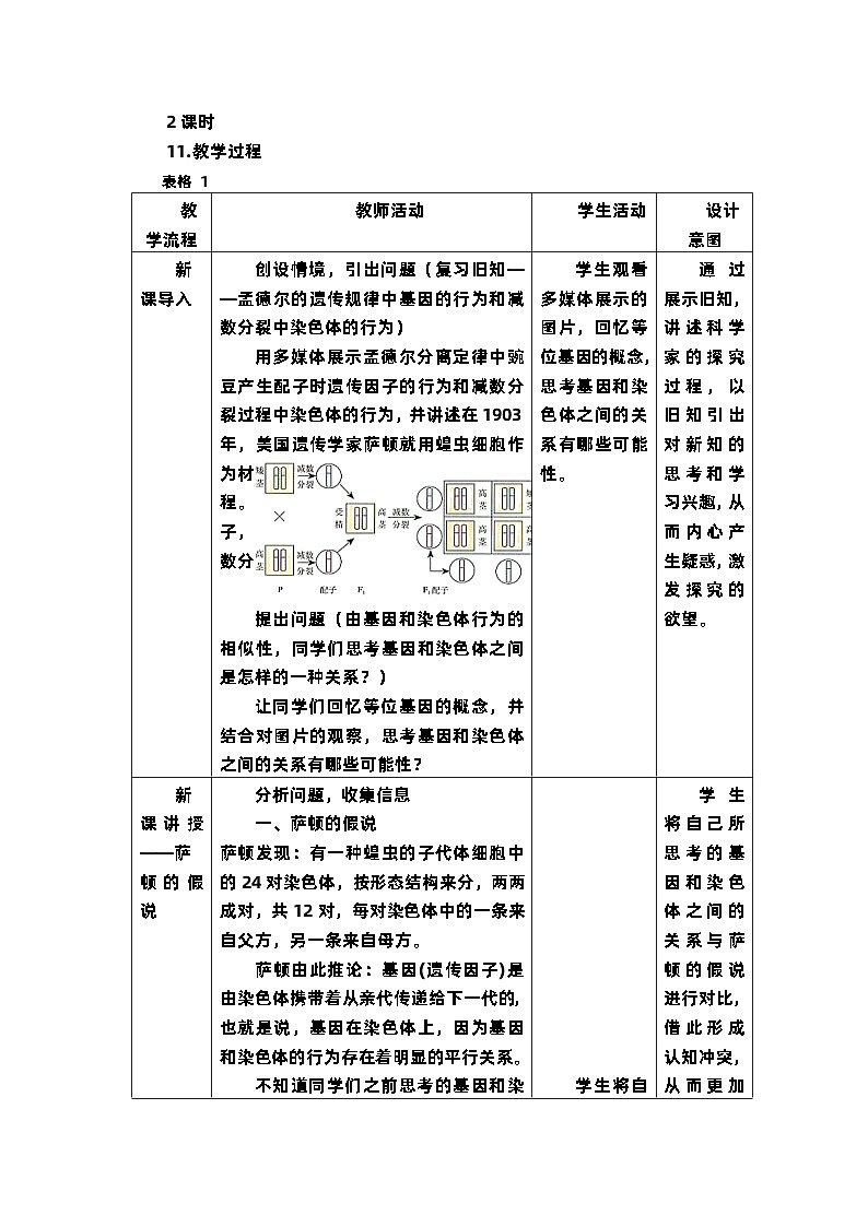 2.2基因在染色體上 教學(xué)設(shè)計 生物人教版必修2第3頁