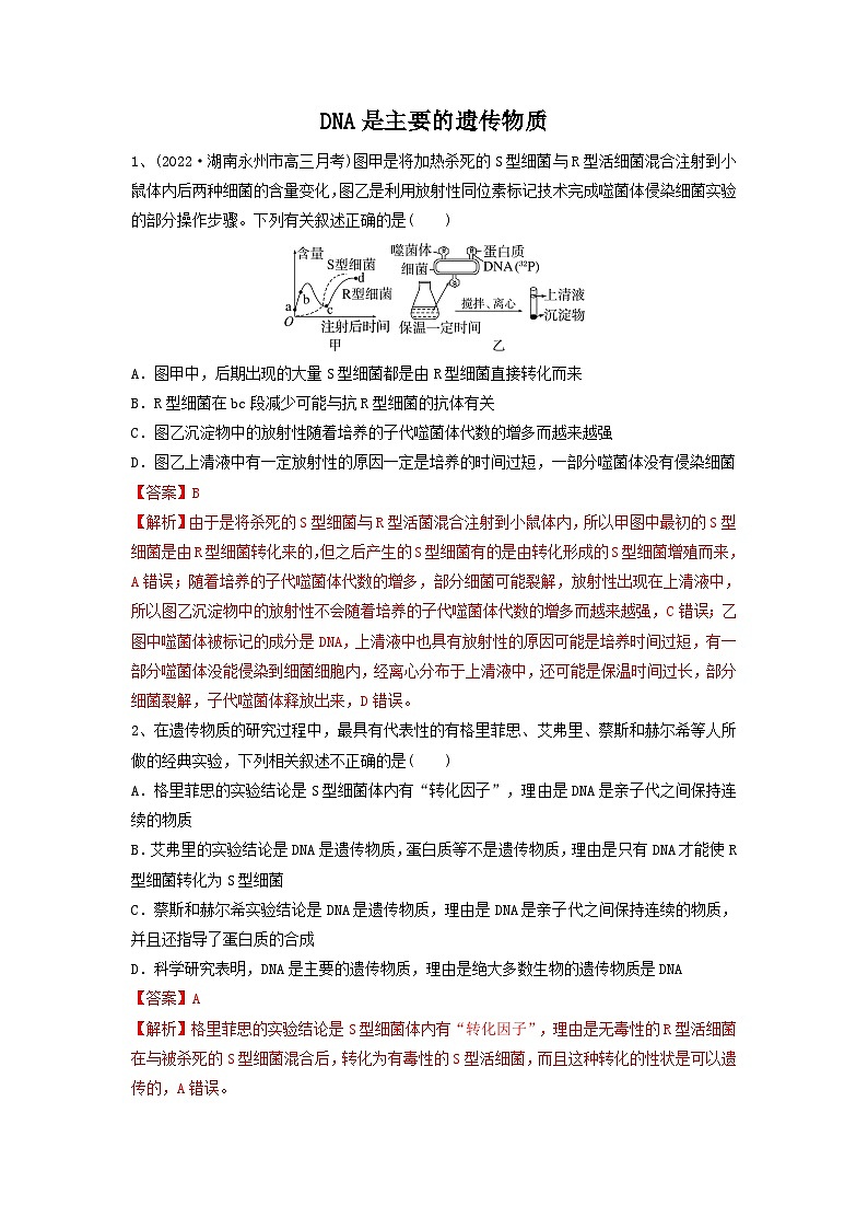 专题17 DNA是主要的遗传物质(精练)(解析版)第1页