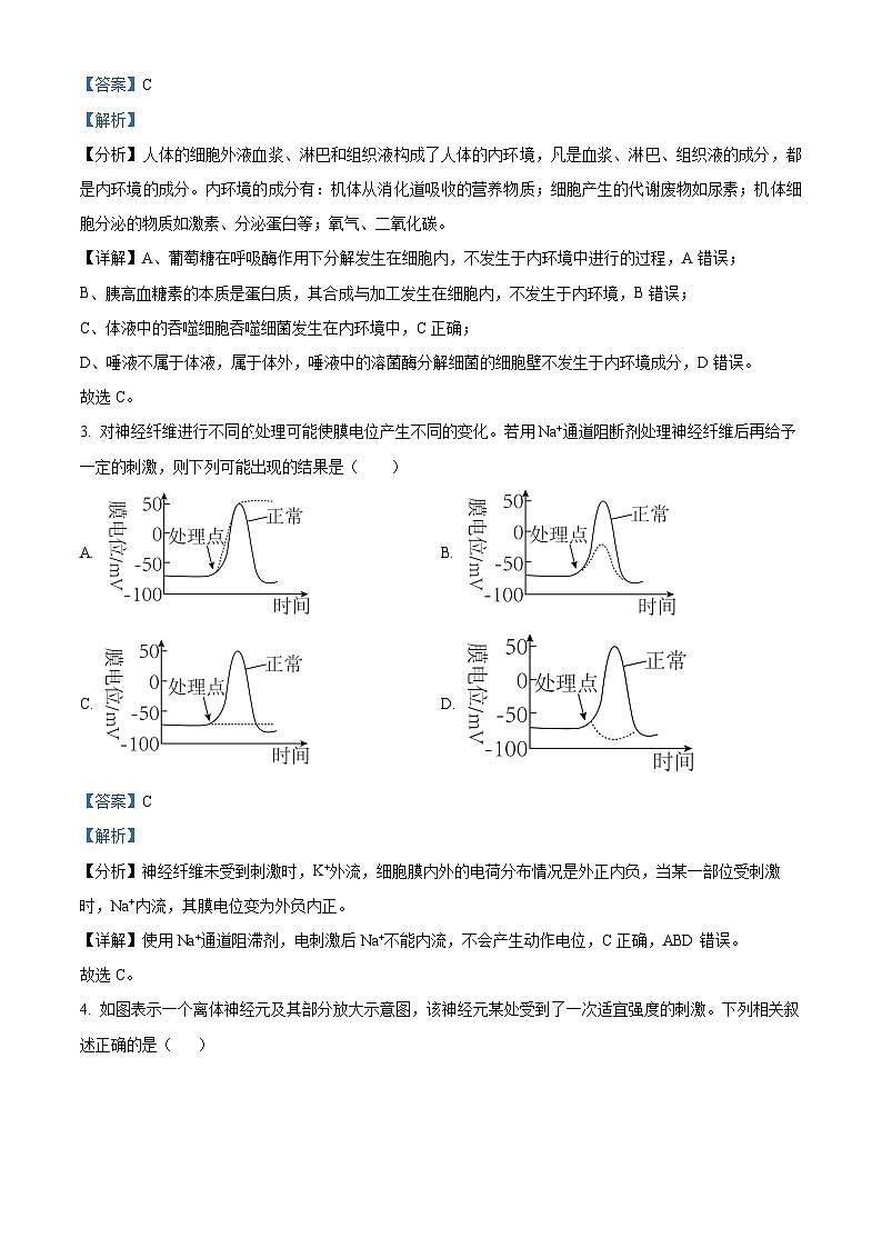 重庆市育才中学等三校联考2023-2024学年高二上学期11月模拟考试生物试题(Word版附解析)02