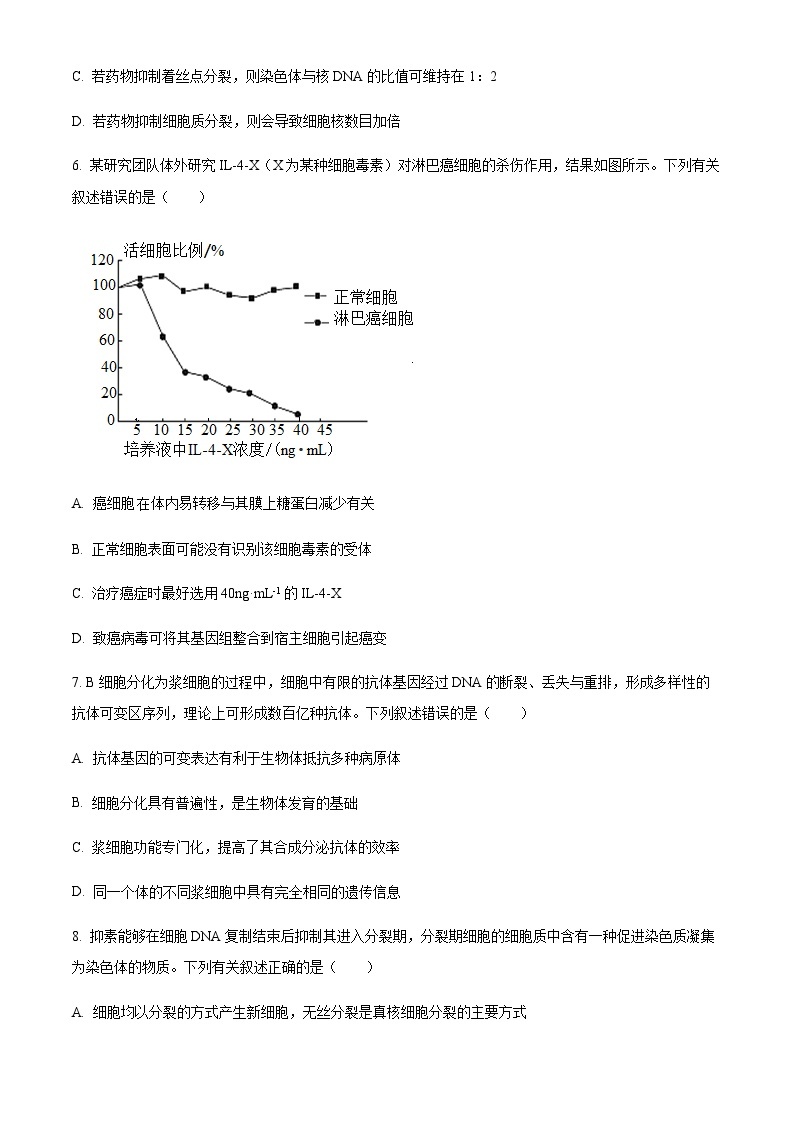 2022-2023学年新疆维吾尔自治区喀什地区巴楚县第一中学高三上学期11月期中考试生物试题含解析03