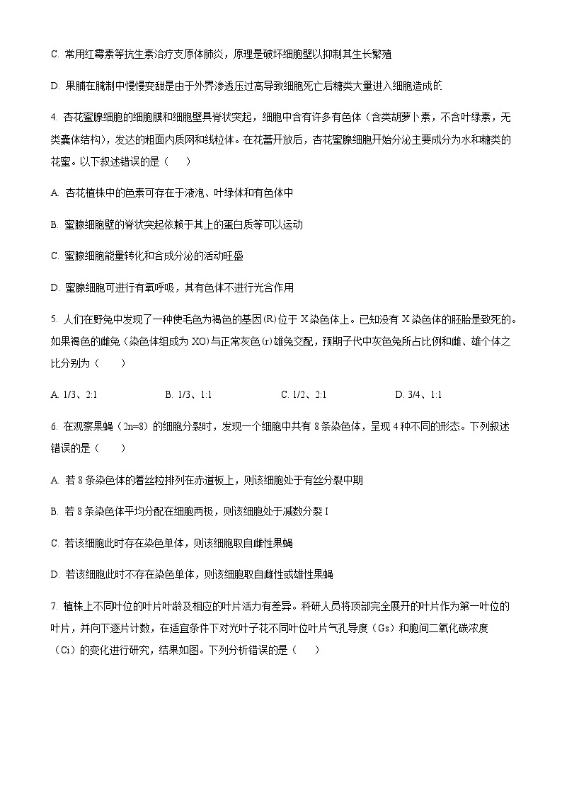 2023-2024学年辽宁省育才中学滨城高中联盟高三上学期期中Ⅰ考试生物含答案02