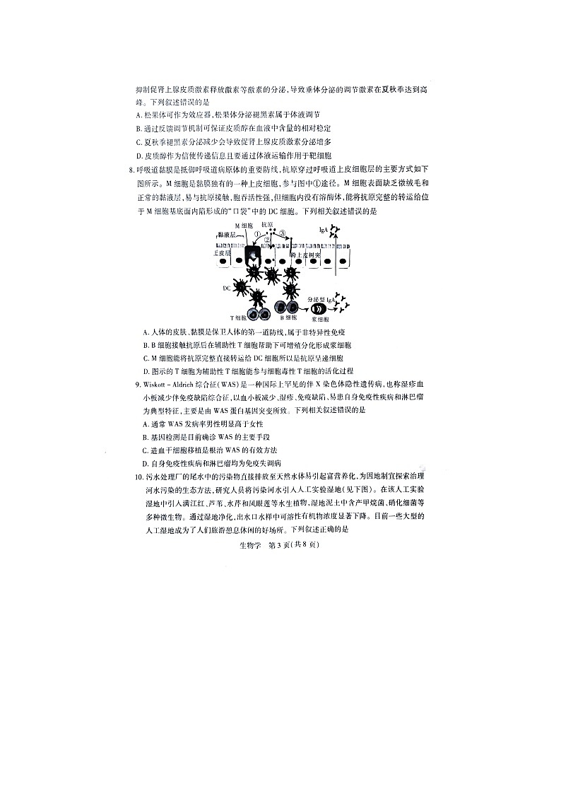 江西省2023-2024學年高三上學期12月統(tǒng)一調(diào)研測試生物第3頁