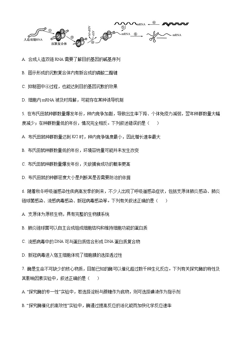 浙江省金丽衢十二校2023-2024学年高三上学期第一次联考生物试题   Word版无答案第2页