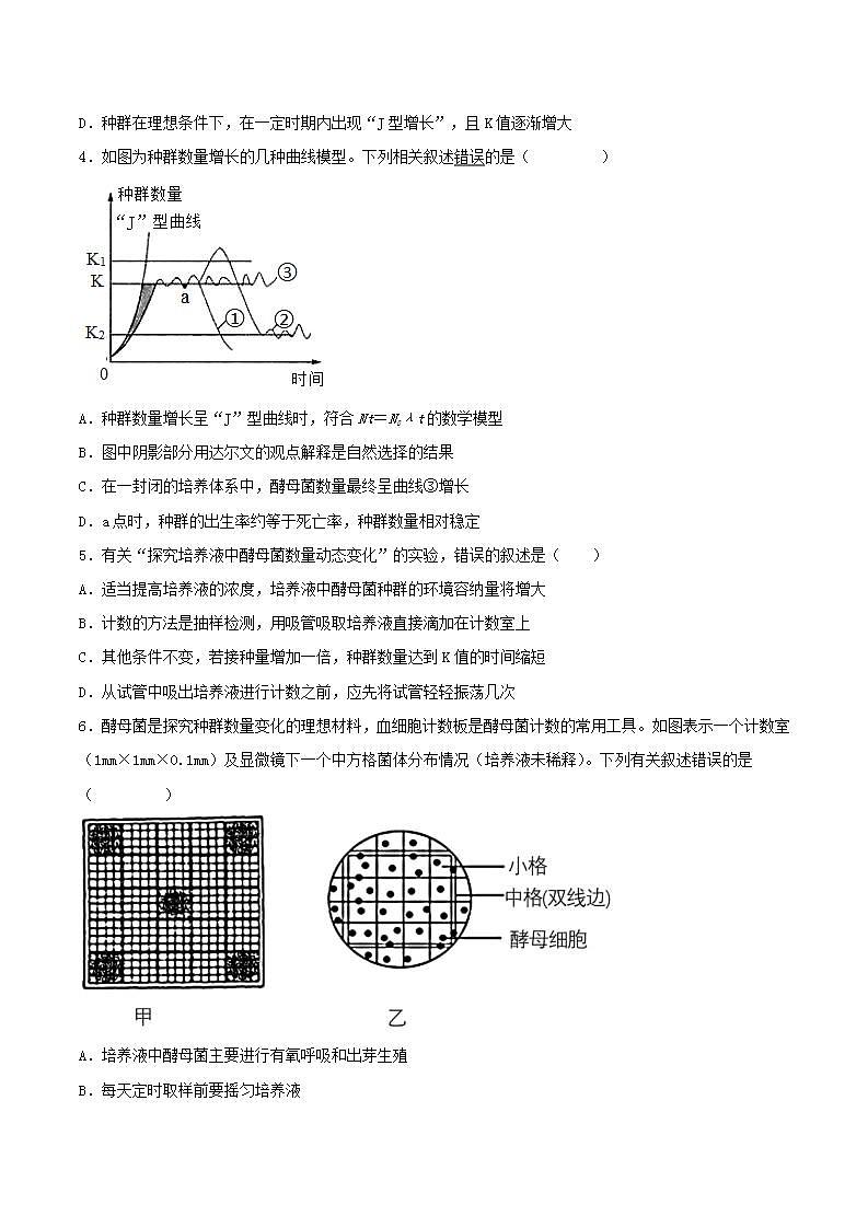 【名师特供】1.2.2 《培养液中酵母菌种群数量的变化》 课件+练习(原卷+解析卷)02