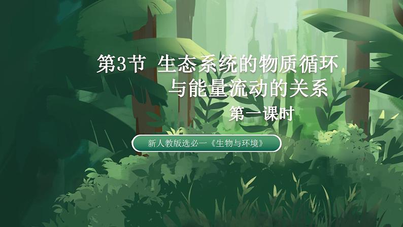 【名师特供】3.3.1《生态系统的物质循环(第1课时) 课件+练习(原卷+解析卷)01
