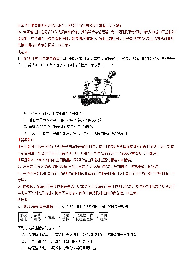冲刺2024年高考生物真题重组卷02(浙江专用) Word版含解析第3页