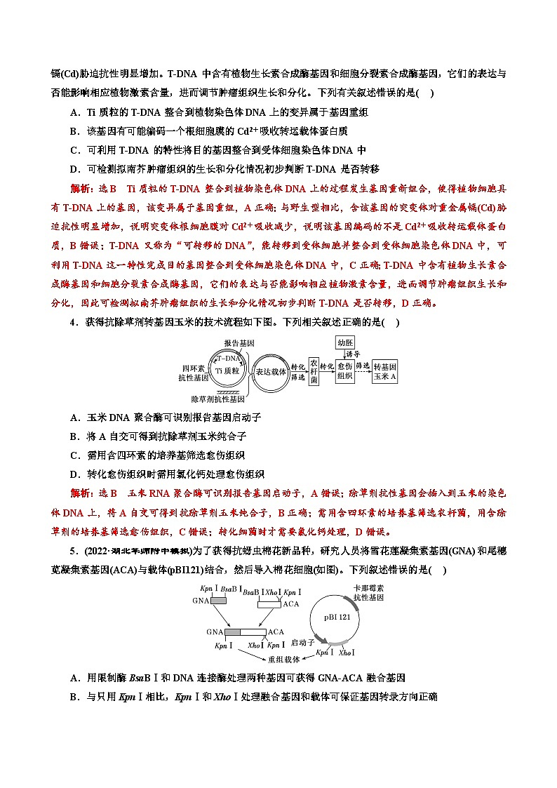 第三章 《基因工程》(解析版)分层练习第2页
