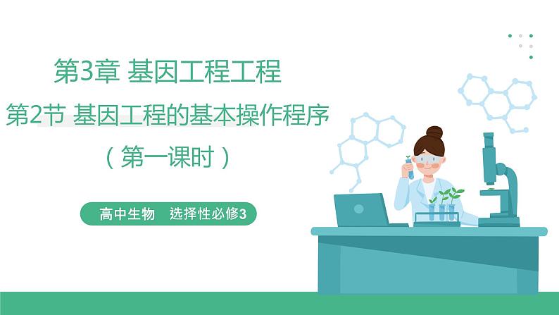 【名师特供】3.2《基因工程的基本操作程序》(第1课时) 课件 人教版高中生物选修三01
