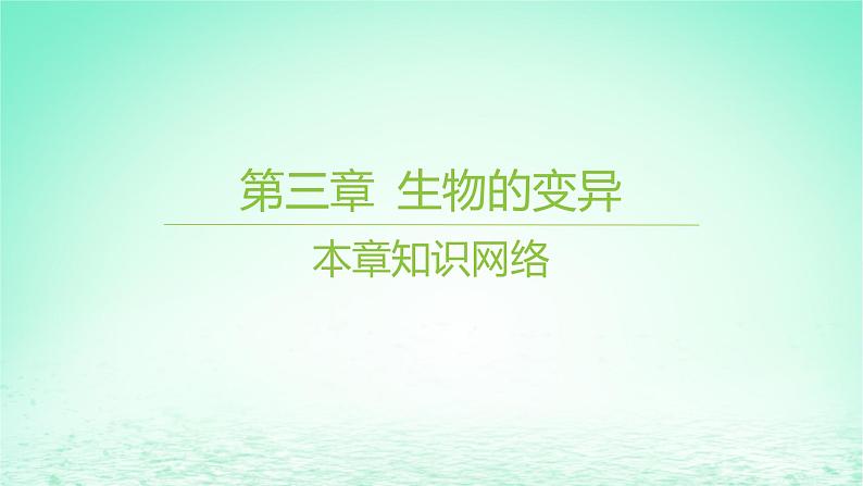江苏专版2023_2024学年新教材高中生物第三章生物的变异本章知识网络课件苏教版必修201