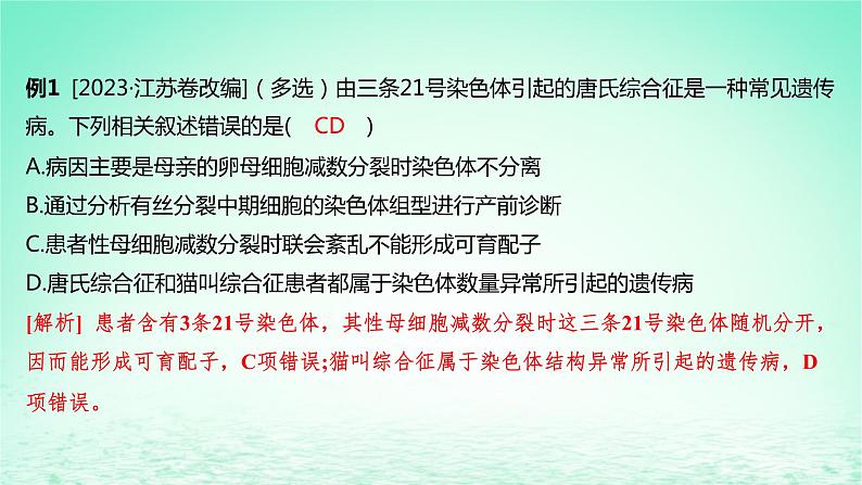 江苏专版2023_2024学年新教材高中生物第三章生物的变异本章知识网络课件苏教版必修208