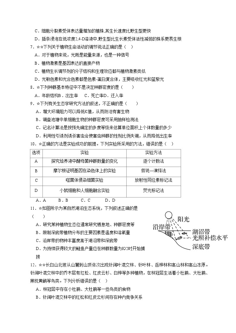 2023-2024学年山西省临汾市洪洞县高二上册12月月考生物试题（附答案）02