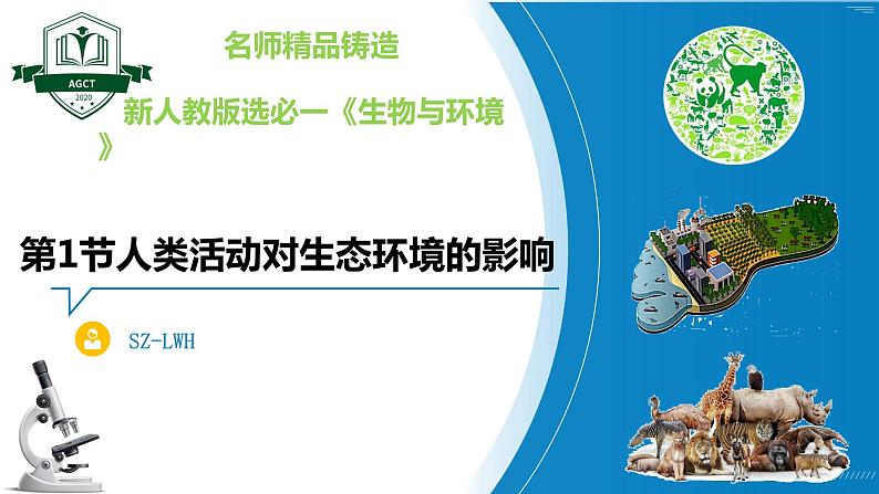 4.1 人类活动对生态环境的影响(名师精讲课件)-2023-2024学年高二生物同步精品课件(人教版选择性必修第二册)第1页