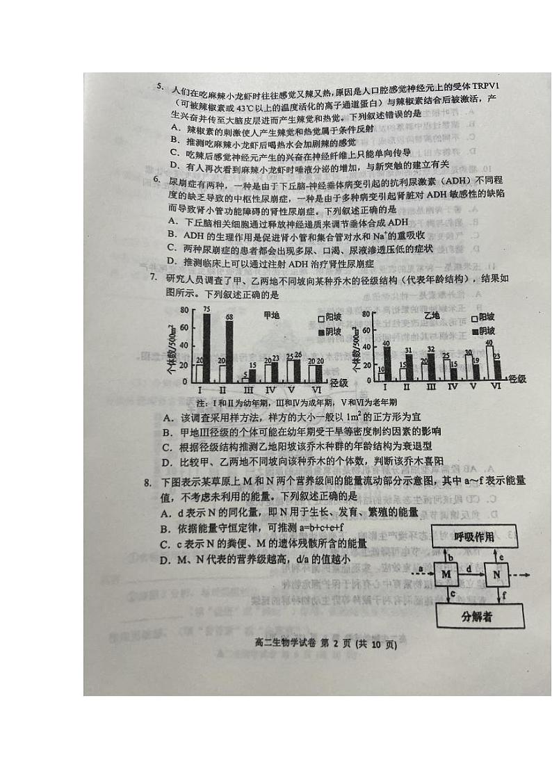 2024大连高二上学期1月期末考试生物PDF版含答案02