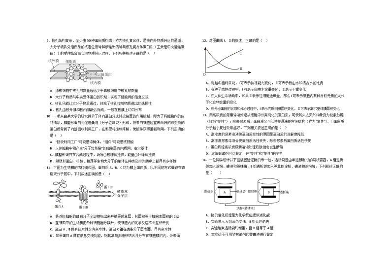 河南省鹤壁市2023-2024学年高一上学期第三次段考生物试题（Word版附答案）02