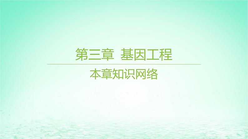 江苏专版2023_2024学年新教材高中生物第三章基因工程本章知识网络课件苏教版选择性必修3第1页