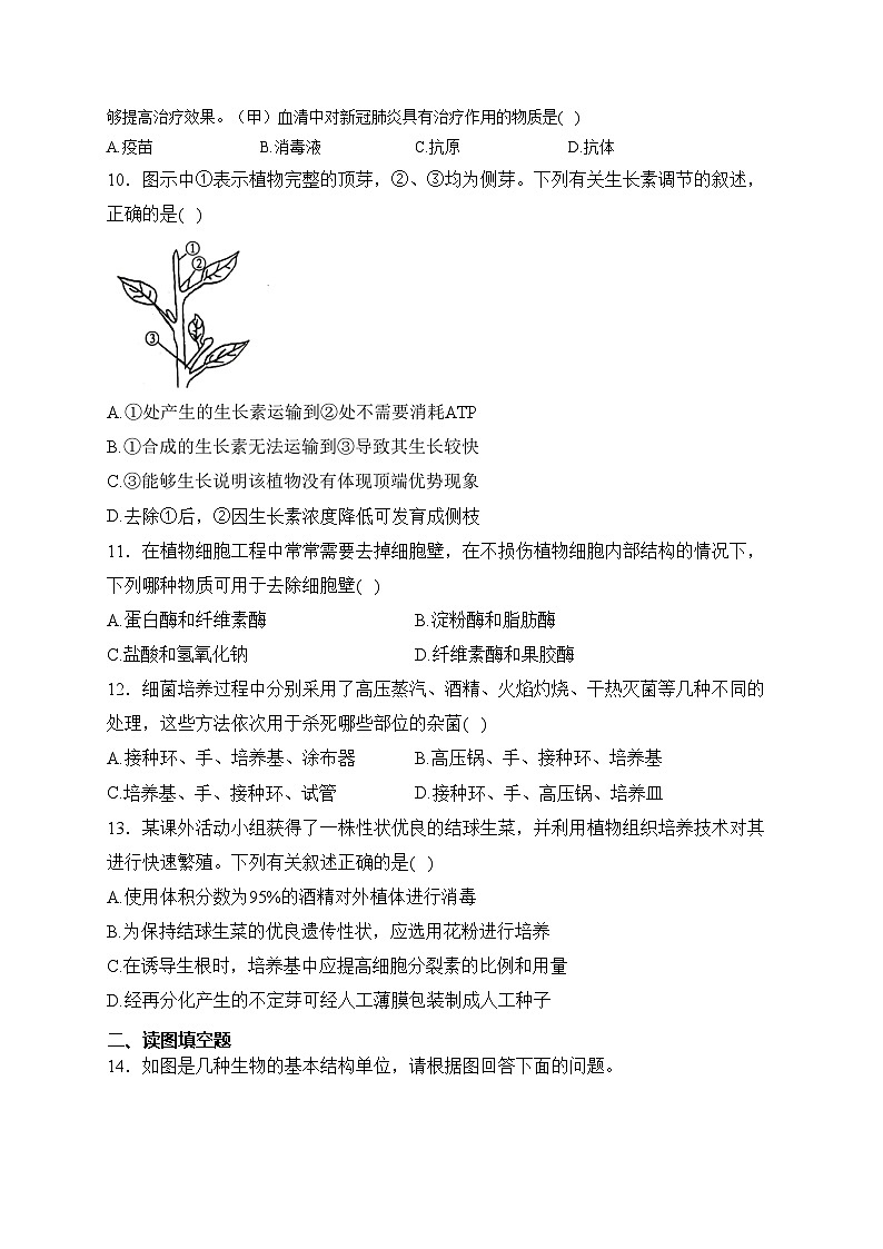 新疆喀什二中2021-2022学年高三下学期(开学)学情调研考试生物试卷(含答案)第3页