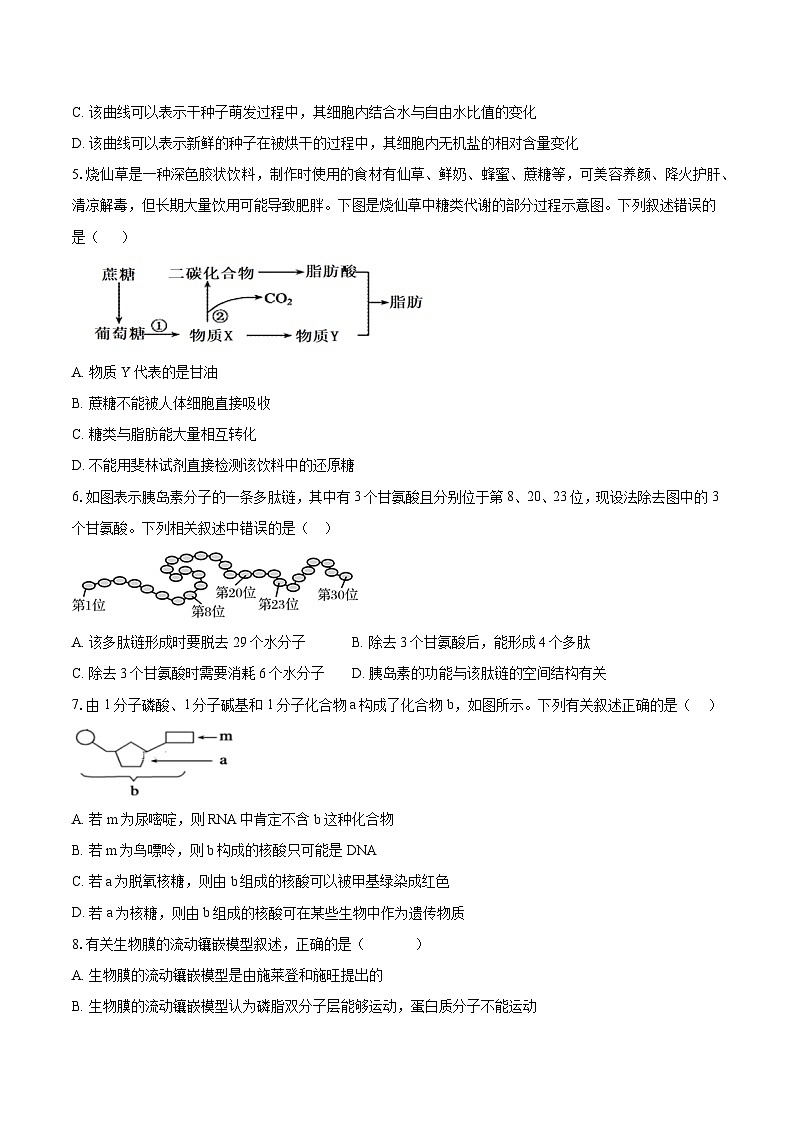 重庆市长寿区八校2023-2024学年高一上学期1月期末联考生物试题(Word版附解析)02